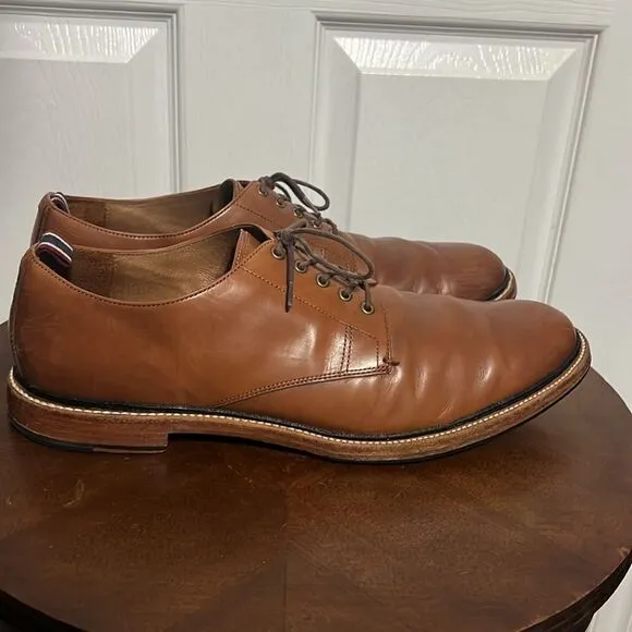 🔥🔥 J. CREW Oar Stripe Derby Oxford Dress Shoes in Italian Leather Sz 13 - EUC