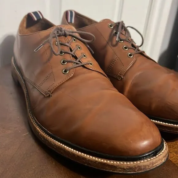 🔥🔥 J. CREW Oar Stripe Derby Oxford Dress Shoes in Italian Leather Sz 13 - EUC