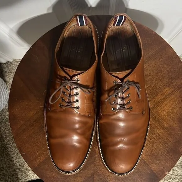 🔥🔥 J. CREW Oar Stripe Derby Oxford Dress Shoes in Italian Leather Sz 13 - EUC