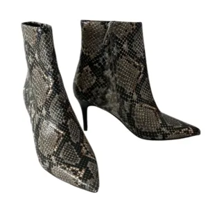 🆕 Linea Paolo Ankle Booties Snakeskin Print Stiletto- Size 8.5