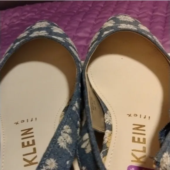 - NIB Anne Klein Espadrille &quot;Marta&quot; Slingback Daisy Blue Sandal Size 8