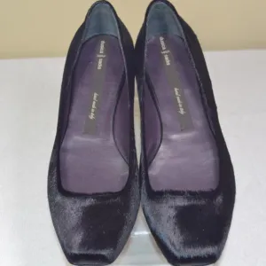 🏷️ NWT  Dusica Sacks Black Astrid Pony Nero Flats Hand Made in Italy 🇮🇹