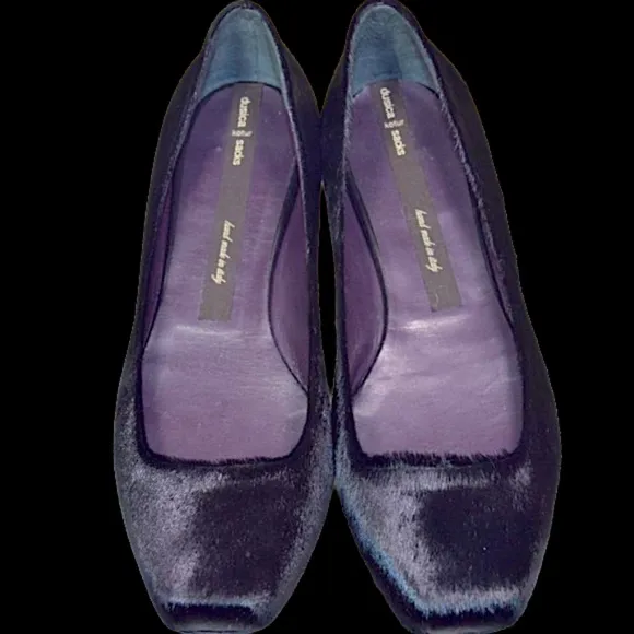 🏷️ NWT  Dusica Sacks Black Astrid Pony Nero Flats Hand Made in Italy 🇮🇹