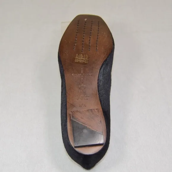 🏷️ NWT  Dusica Sacks Black Astrid Pony Nero Flats Hand Made in Italy 🇮🇹