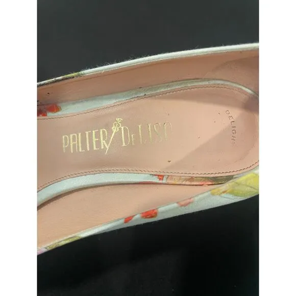 ~ Palter DeLiso 39 Monet Floral Silk Pump Size IT Italy Italian Heels Stiletto