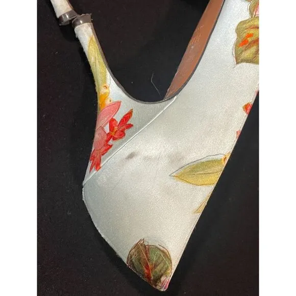 ~ Palter DeLiso 39 Monet Floral Silk Pump Size IT Italy Italian Heels Stiletto