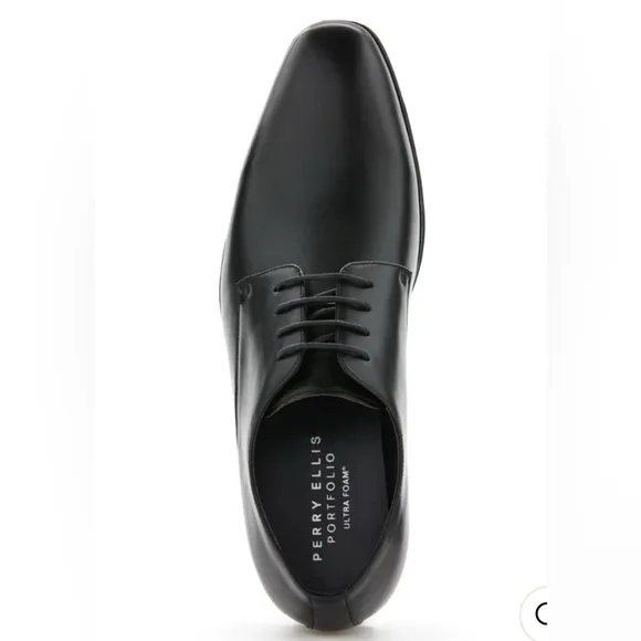 - Perry Ellis Portfolio Randall Men's Black Leather Dress Shoes sz 12 nwb
