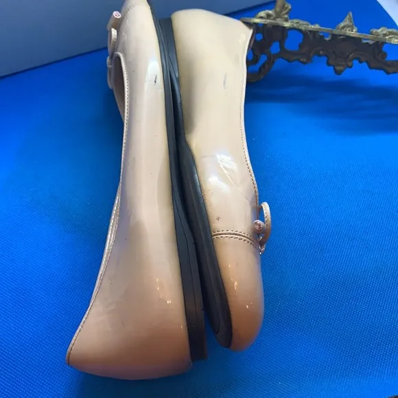 🩰 - 👠 🔥 PRADA Unique Beige patent leather ballerina 37 bow tie