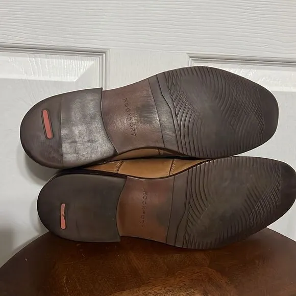 🔥🔥 ROCKPORT Simon Cap Toe Oxford Cognac Leather Dress Shoes - Men Sz 12 - EUC