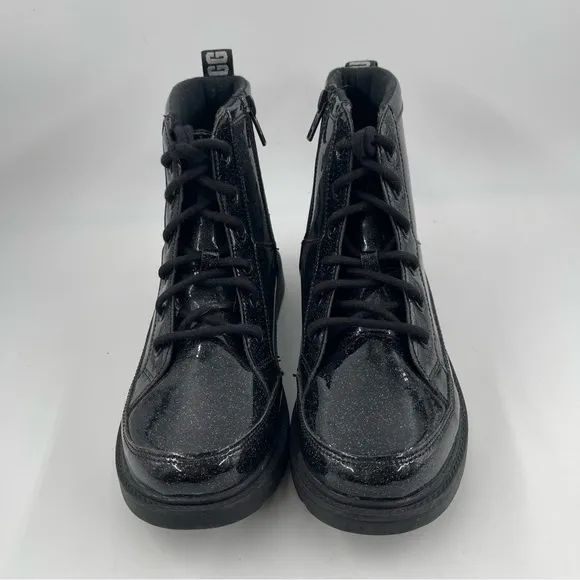 🥾 UGG Girls Ashton Black Lace-Up Glitter K Sparkly Zippered Boots - Size 5 Y