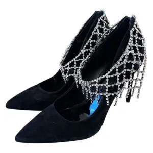 $120 Vince Camuto Womens FASTA Black Faux Suede Slip On Pumps Shoes Sz‎ 8.5 New