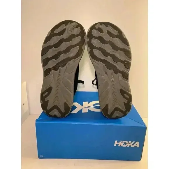 .1761 Hoka Mens Clifton 8, Black/Gray, Mens Running Shoes-US 9.5 Mens
