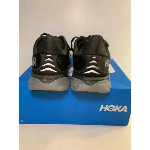 .1761 Hoka Mens Clifton 8, Black/Gray, Mens Running Shoes-US 9.5 Mens