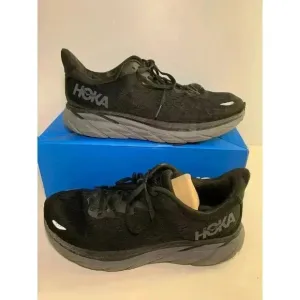 .1761 Hoka Mens Clifton 8, Black/Gray, Mens Running Shoes-US 9.5 Mens