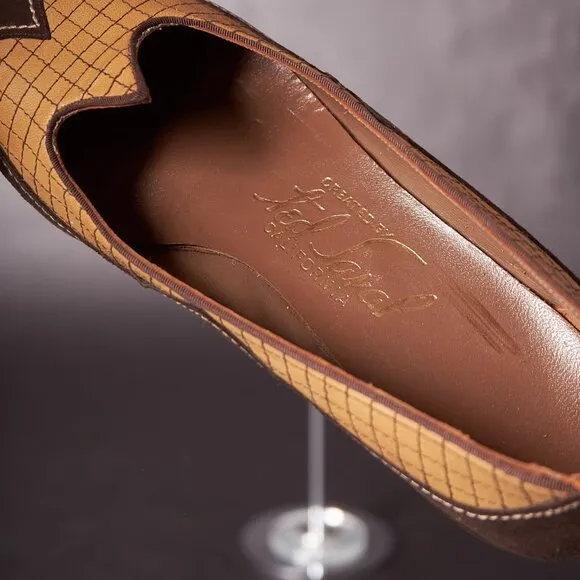 1950s Brown Suede Wing Tip Flats Shoes