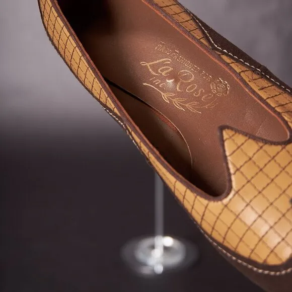 1950s Brown Suede Wing Tip Flats Shoes