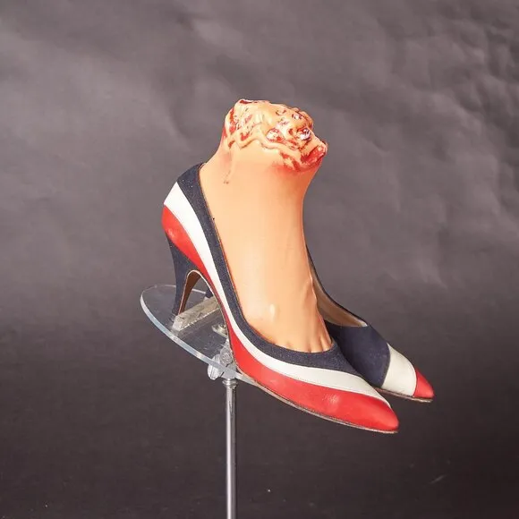 1950s Larose Red White Blue High Heels Pumps