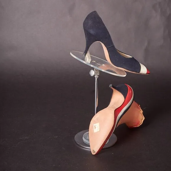 1950s Larose Red White Blue High Heels Pumps