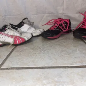2 pairs Girls Athletic Shoes -Black and Pink