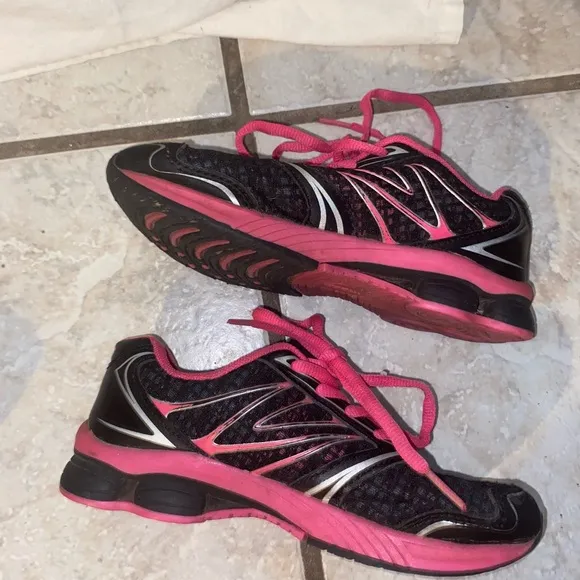 2 pairs Girls Athletic Shoes -Black and Pink