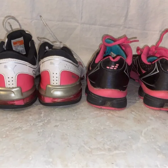2 pairs Girls Athletic Shoes -Black and Pink