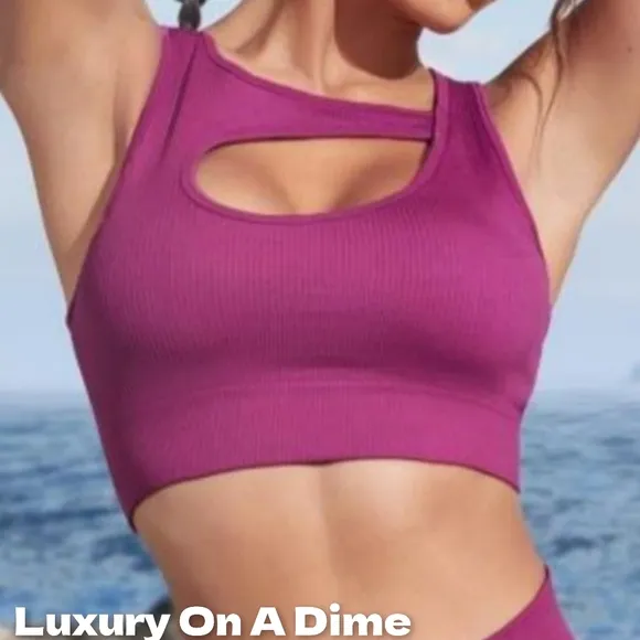 2-piece Matching Fitness Set Cutout Crop Top Sports Shorts Activewear Outfit