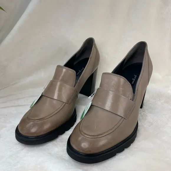 $450 PAUL GREEN‎ NINA LOAFER PUMP ANTELOPE STAR LEATHER 8 AU/ 10.5 US, (G 764)
