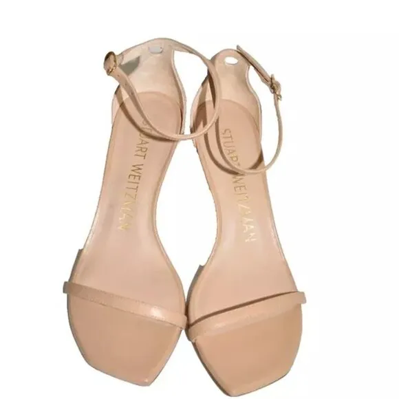 $530 Stuart Weitzman Nudistcurve NUDIST Sandal LEATHER ADOBE NUDE 6.5 (DB38)