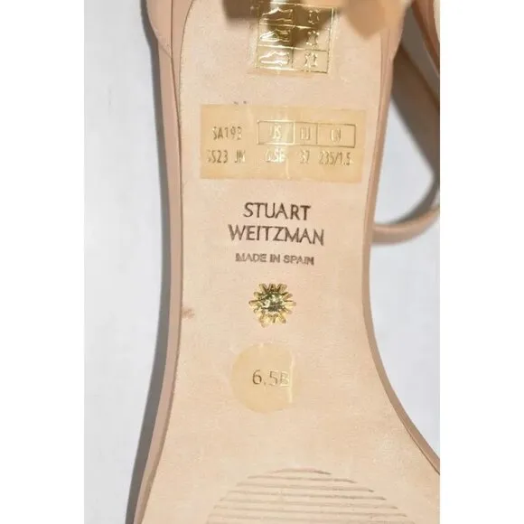 $530 Stuart Weitzman Nudistcurve NUDIST Sandal LEATHER ADOBE NUDE 6.5 (DB38)