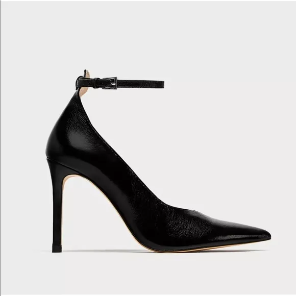 6230/201 ZARA Leather Rhinestone Pearl Pumps