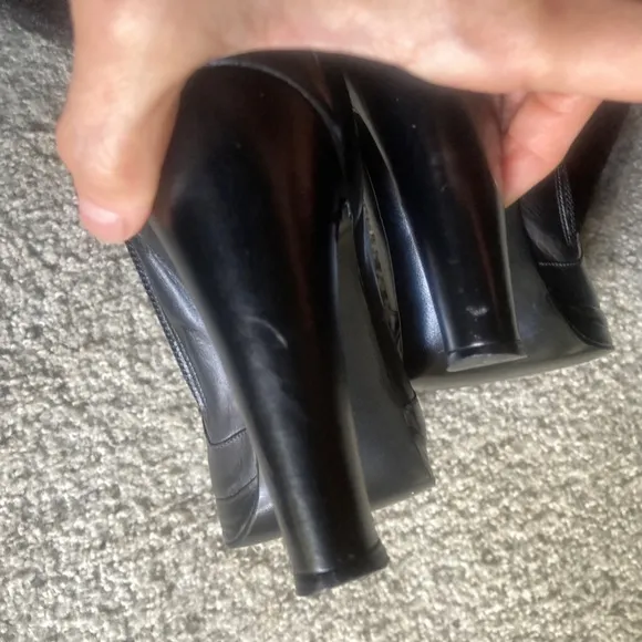 70’s Platform Boots 6.5 Stevie Nicks glam rock knee black leather 60s gogo shoes