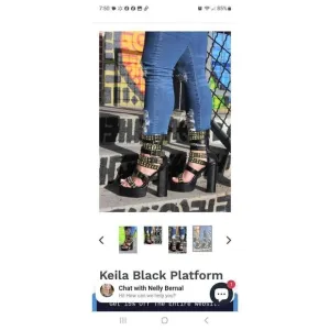 9-9.5 Nelly Bernal Black Keila Strappy Platform Stiletto High Heel Shoes Boots