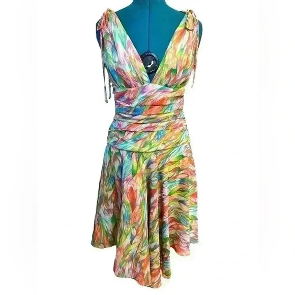 ABS by Allen Schwartz Women's Floral Dress High Low Fairy Homecoming Size 8