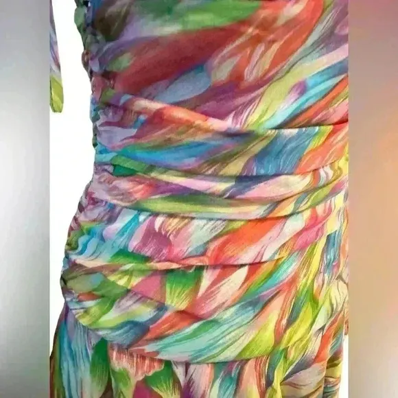 ABS by Allen Schwartz Women's Floral Dress High Low Fairy Homecoming Size 8