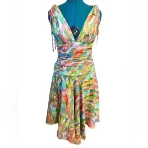 ABS by Allen Schwartz Women's Floral Dress High Low Fairy Homecoming Size 8
