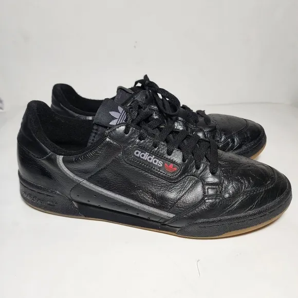 ADIDAS Continental 80 Black Grey Gum Men's Size US 11 Shoes EUC