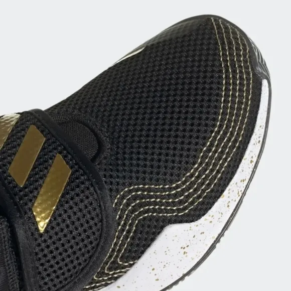 ADIDAS DEEP THREAT PRIMEBLUE BLACK/GOLD BIG KIDS SHOES SIZE 3