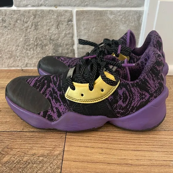 Adidas Harden Vol. 4 Star Wars Lightsaber Shoes Purple Black Gold Youth Size 3