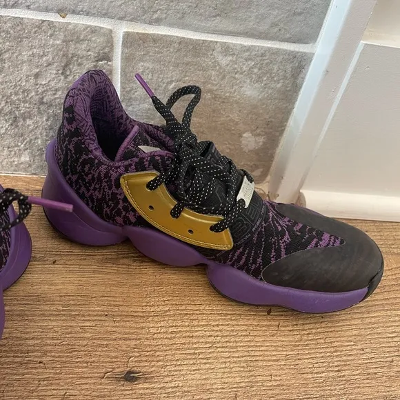 Adidas Harden Vol. 4 Star Wars Lightsaber Shoes Purple Black Gold Youth Size 3