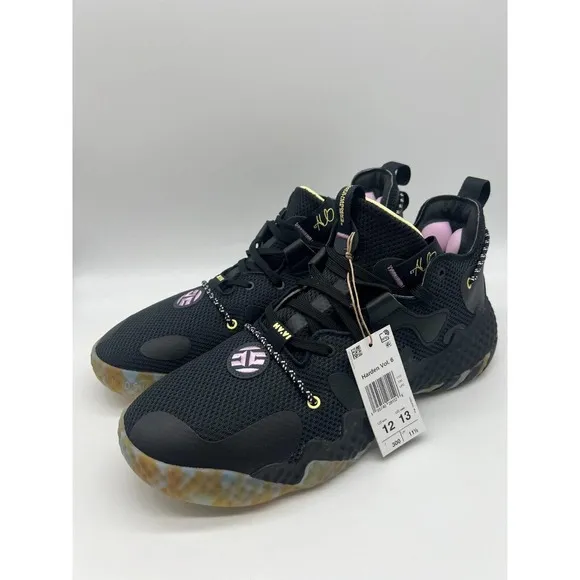 adidas Harden Vol. 6 Black Gold Basketball Shoes GW1712 Men's Size 12 NWT🛒