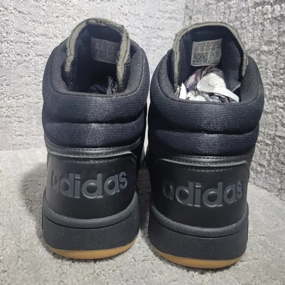 Adidas Hoops 3.0 Men's Sizes 10.5 US Mid Core Black Gum Basketball Shoes GY4745
