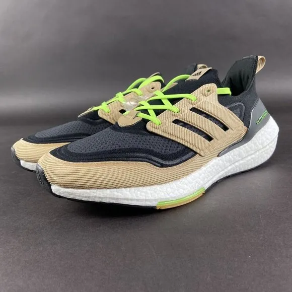 Adidas Men's Ultraboost 21 Corduroy Black Beige White Shoes GX5254 Sizes 11 - 13