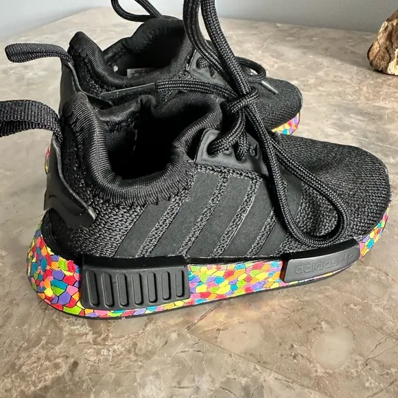 Adidas NMD_R1 EL I Mosaic Black Shoes Size 5K Fruity Pebbles