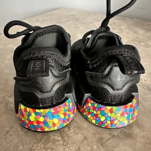 Adidas NMD_R1 EL I Mosaic Black Shoes Size 5K Fruity Pebbles