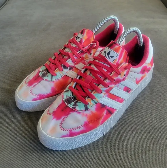 adidas Originals Sambarose Tie Dye Power Pink White Shoes GX2893 Womens Size 9.5