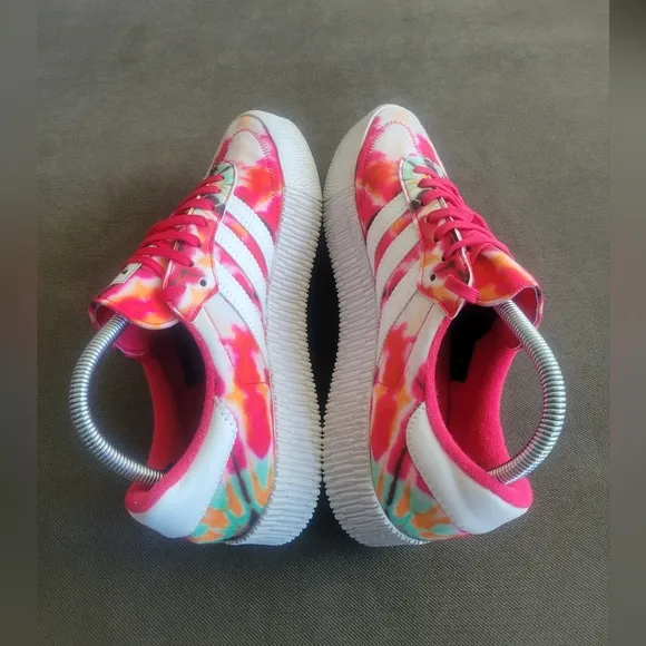 adidas Originals Sambarose Tie Dye Power Pink White Shoes GX2893 Womens Size 9.5