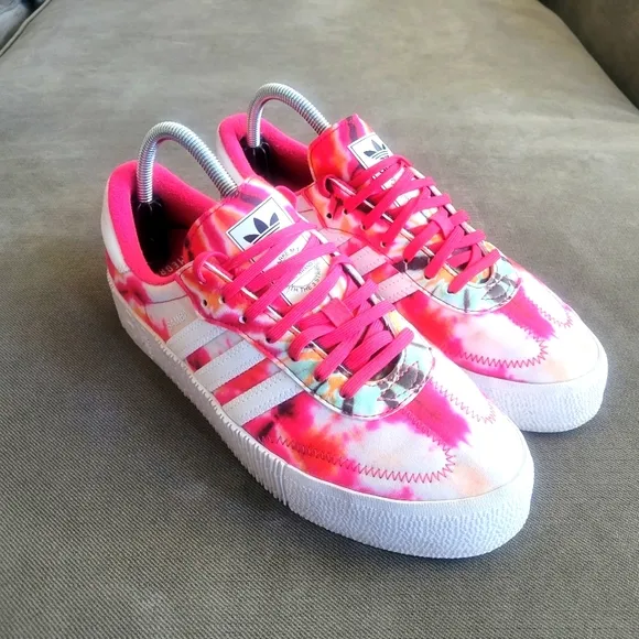 adidas Originals Sambarose Tie Dye Power Pink White Shoes GX2893 Womens Size 9.5