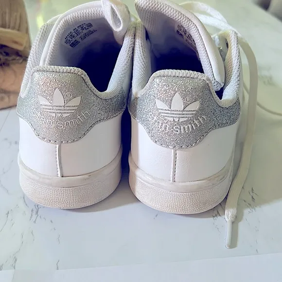 Adidas Silver glitter Stan smith signature shoes made in India