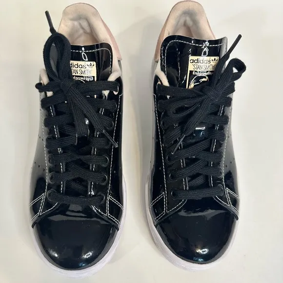 Adidas Stan Smith Endorsed Black Pink Glam  Shiny Size 7 Pre-owned