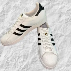 Adidas Superstar Shoes Sneaker C77124 Cloud White Core Black Men's Size 19‎ NWT